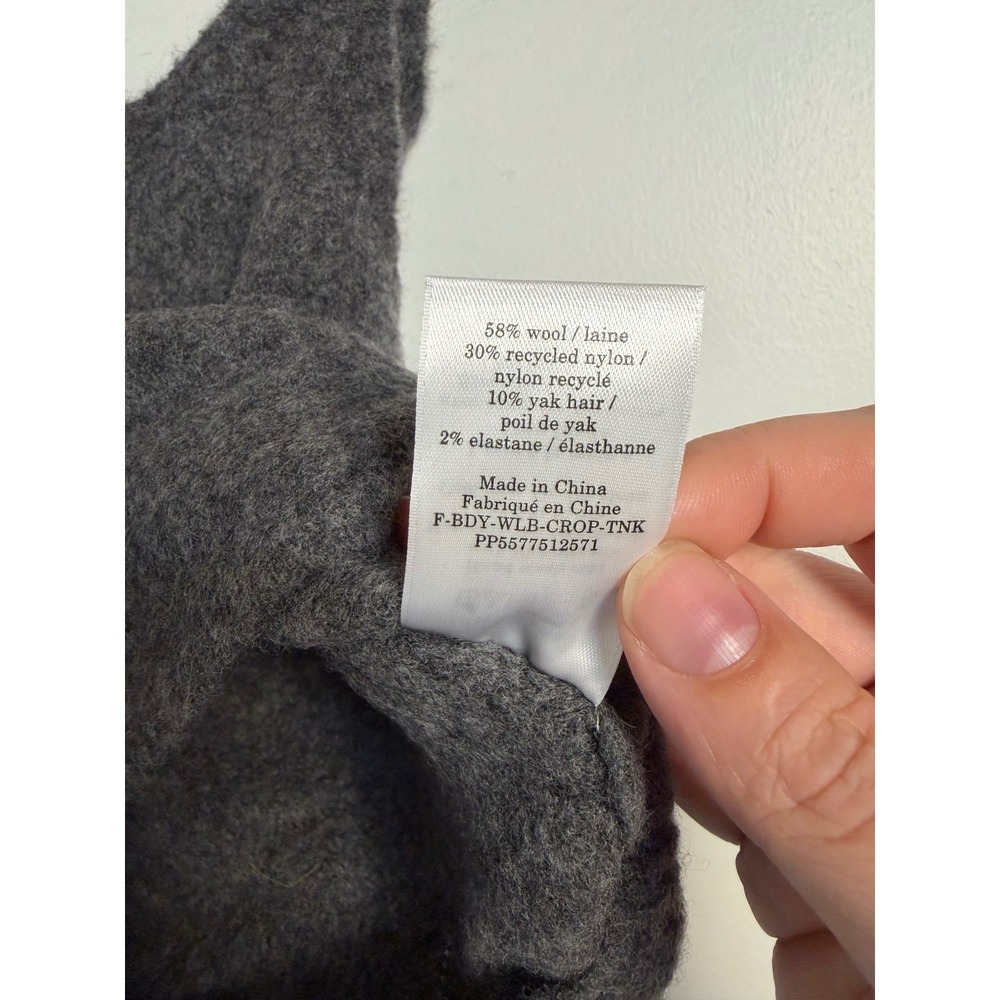 Everlane The Cozy-Stretch Tank M Heathered Charcoal Wool Yak Knit Crop Top - Picture 5 of 6